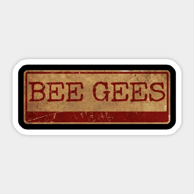 Aliska text red gold retro Bee Gees Sticker by Aliska